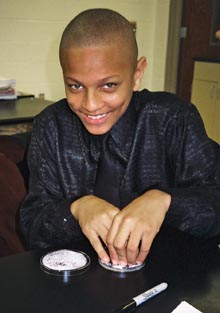 Photo of student learning food safety concepts