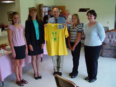 Photo: Dr. John Shumaker with members of the Lawrence County 4_H Honor Club. 